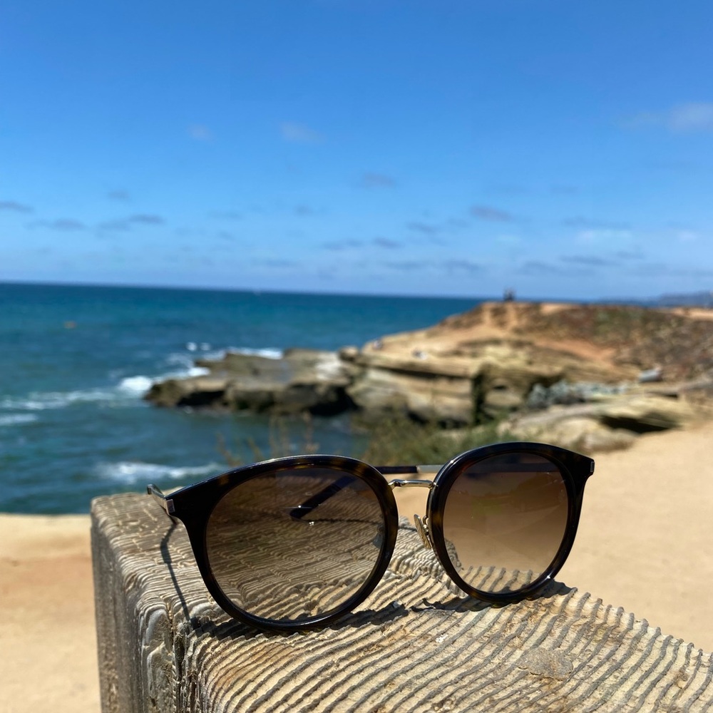 Saint Laurent Unisex Havana/Gold - Brown SL 117/K 003 Sunglasses 🕶